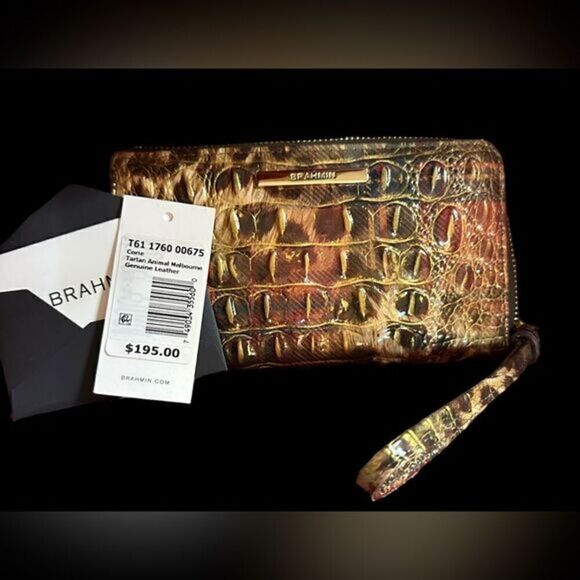 Outstanding BRAHMIN Corie wallet/wristlet Tartan Animal Melbourne excellent cond - Picture 2 of 13